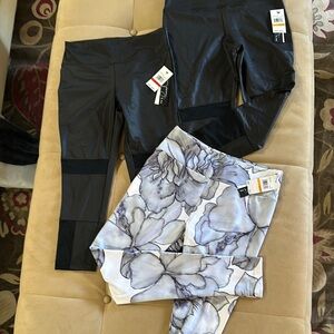 3 pair NWT Black White designer Leggings small & XS